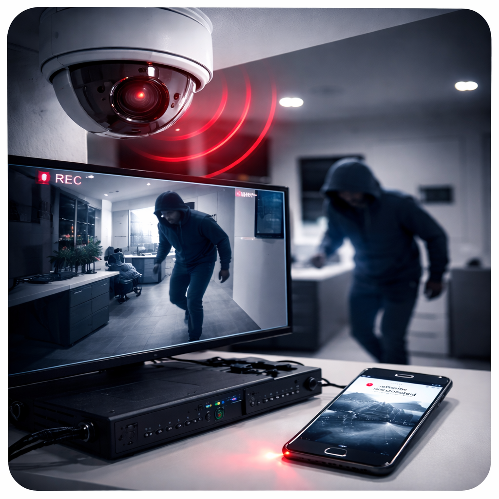 سیستم هشدار و ضبط حین شناسایی حرکت و موشن